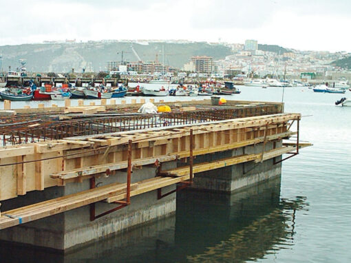 Sistema de alagem, ordenamento de embarcações de pesca e rampa varadouro no Porto da Nazaré