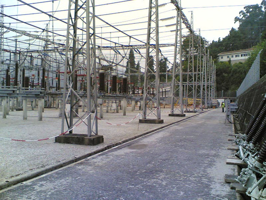 Construction of the switching station in Sabóia